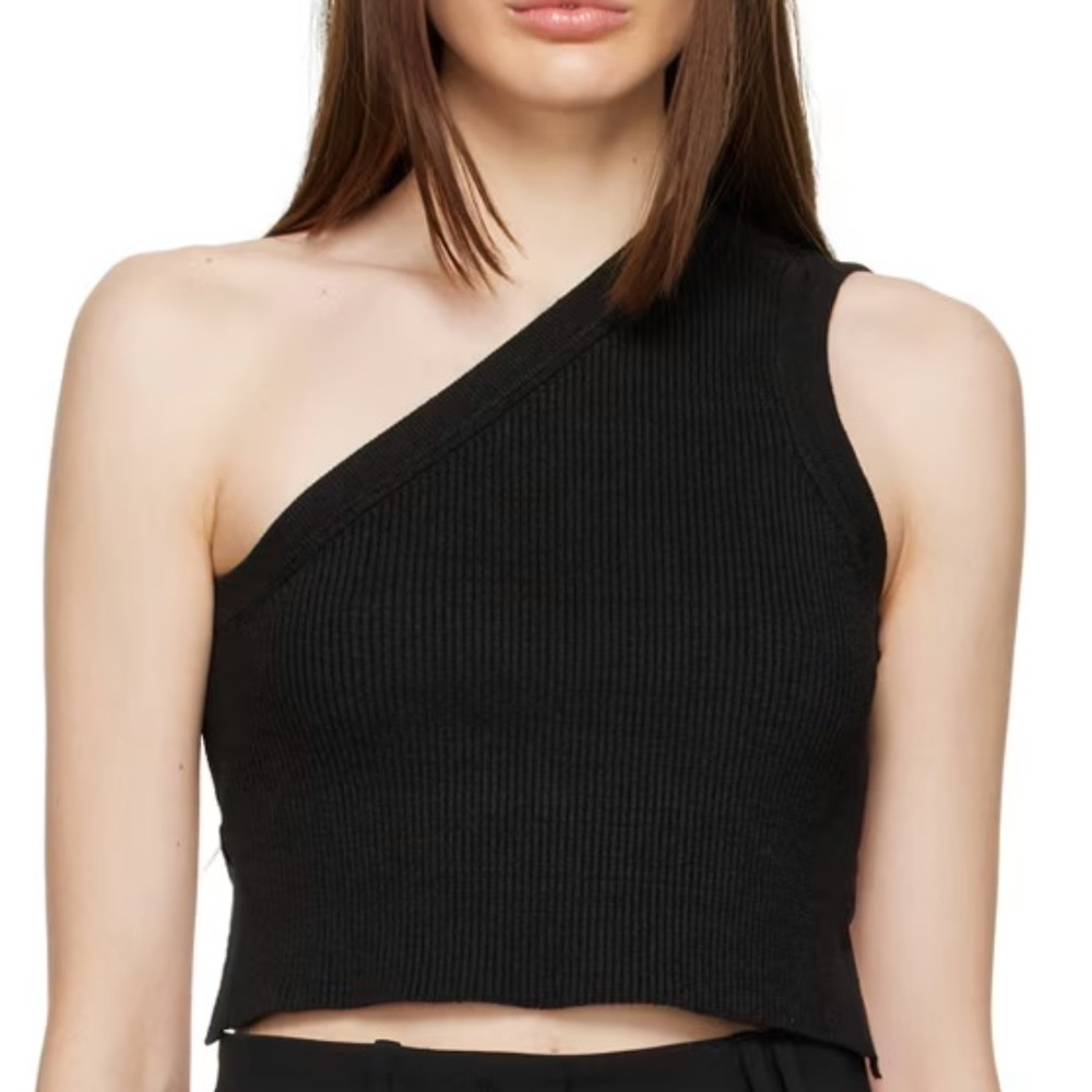 jacquemus ascu one-shoulder ribbed linen-blend tank top FR38